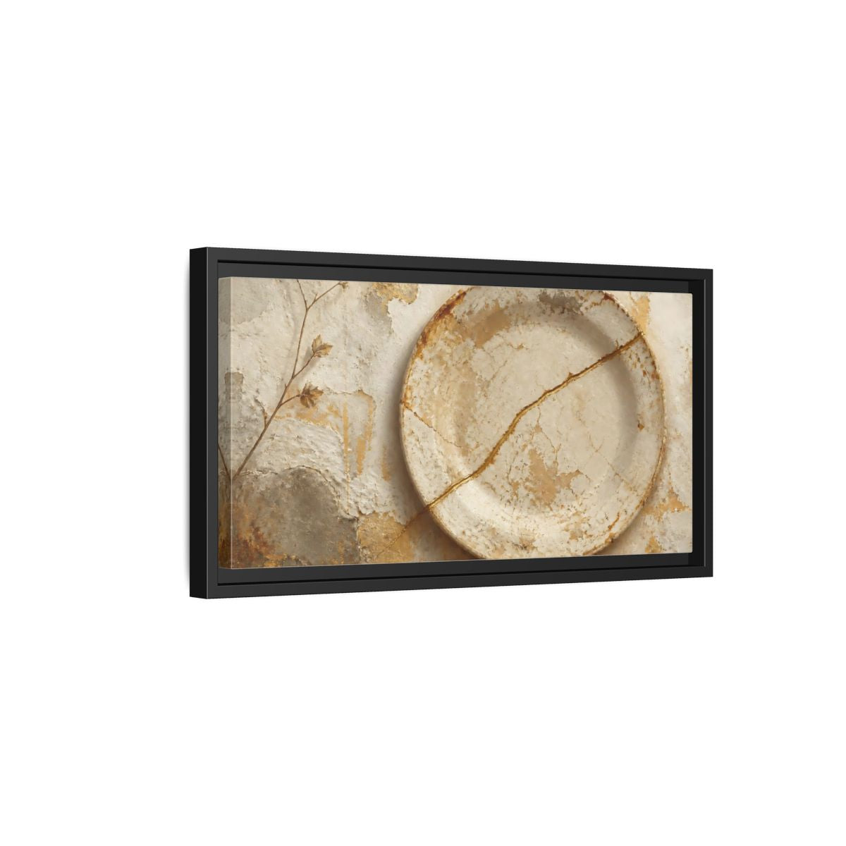 Side Mockup 8. Wabi Sabi Ceramic Plate shown as framed canvas print