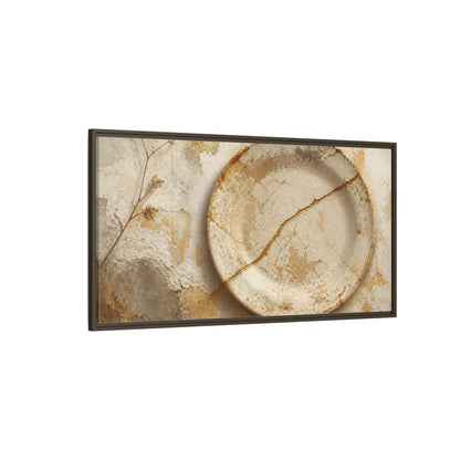 Side Mockup 4. Wabi Sabi Ceramic Plate shown as framed canvas print