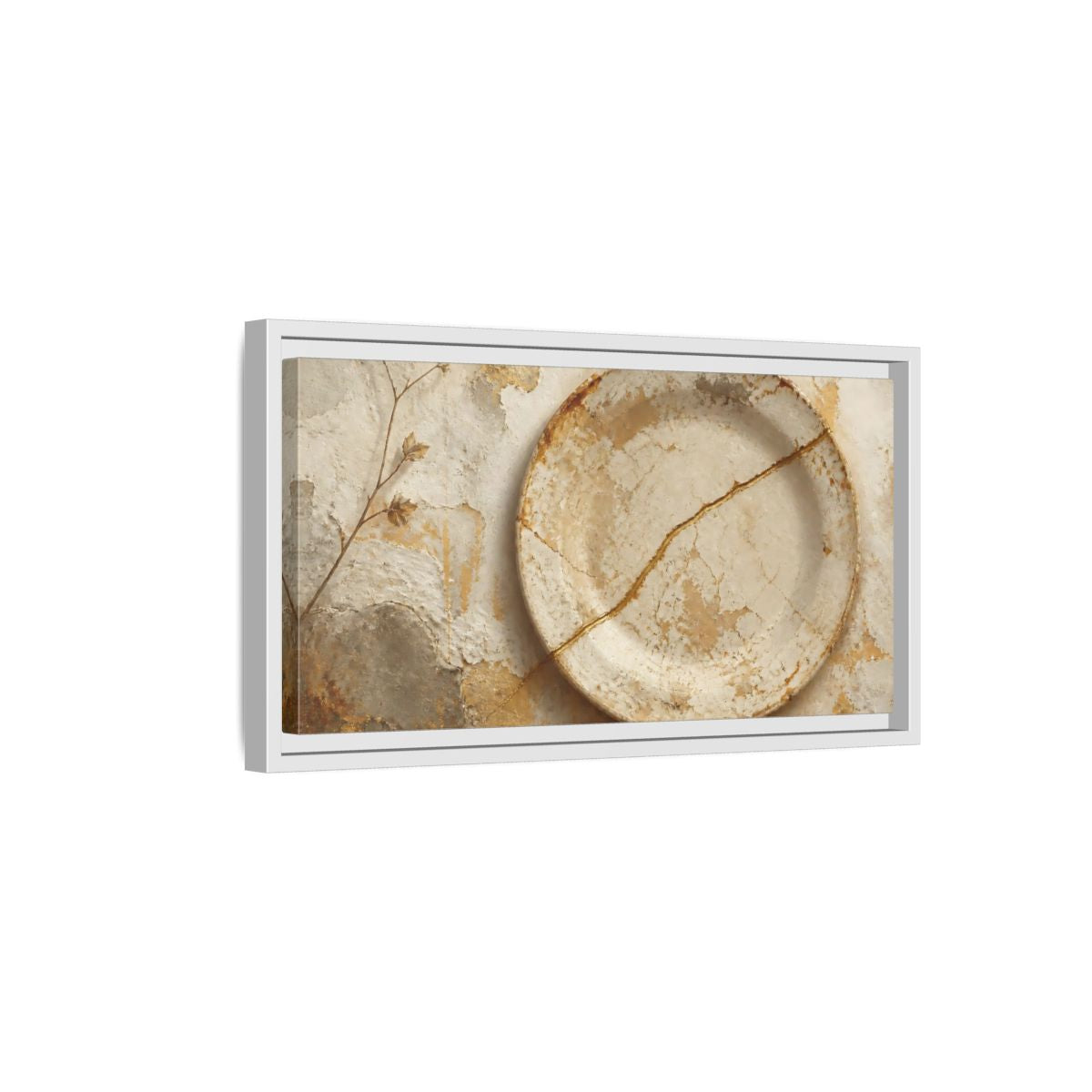Side Mockup 6. Wabi Sabi Ceramic Plate shown as framed canvas print