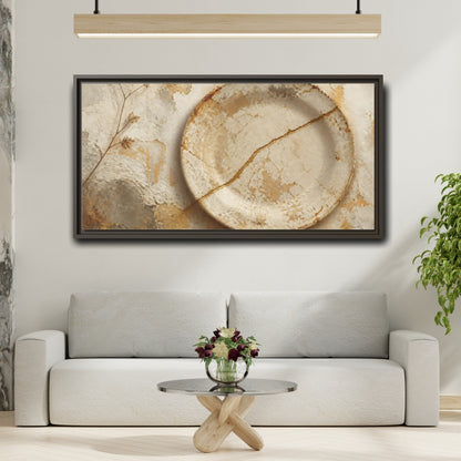 Mockup 2. Wabi Sabi Ceramic Plate shown as framed canvas print