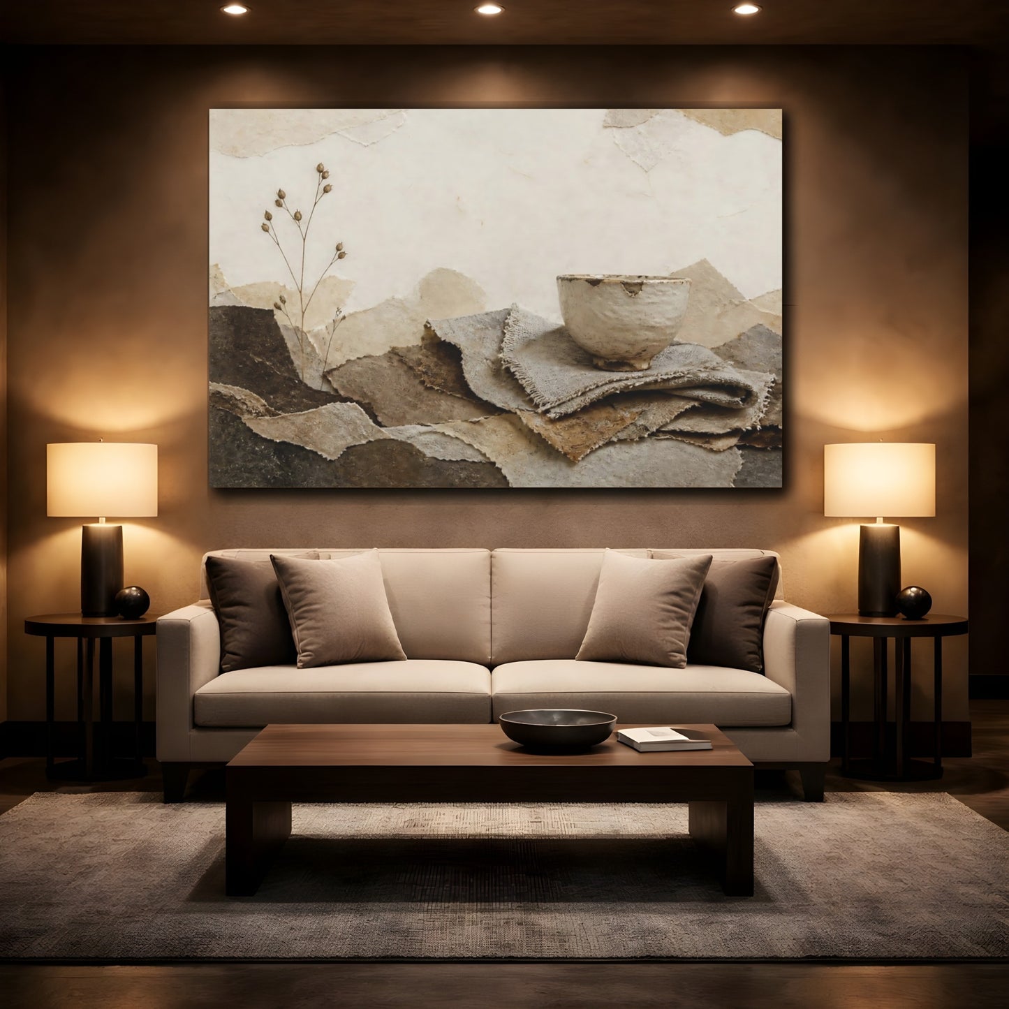 Mockup 2. Wabi Sabi Chipped Cup shown as canvas print