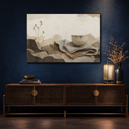 Mockup 4. Wabi Sabi Chipped Cup shown as canvas print