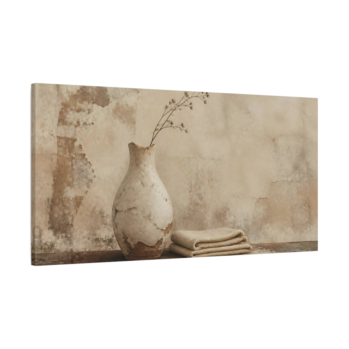 Main Mockup. Wabi Sabi Chipped Vase shown as canvas print