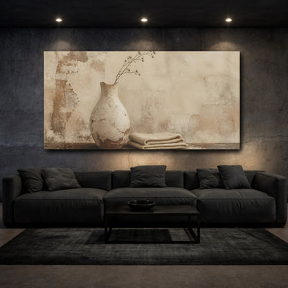 Mockup 3. Wabi Sabi Chipped Vase shown as canvas print