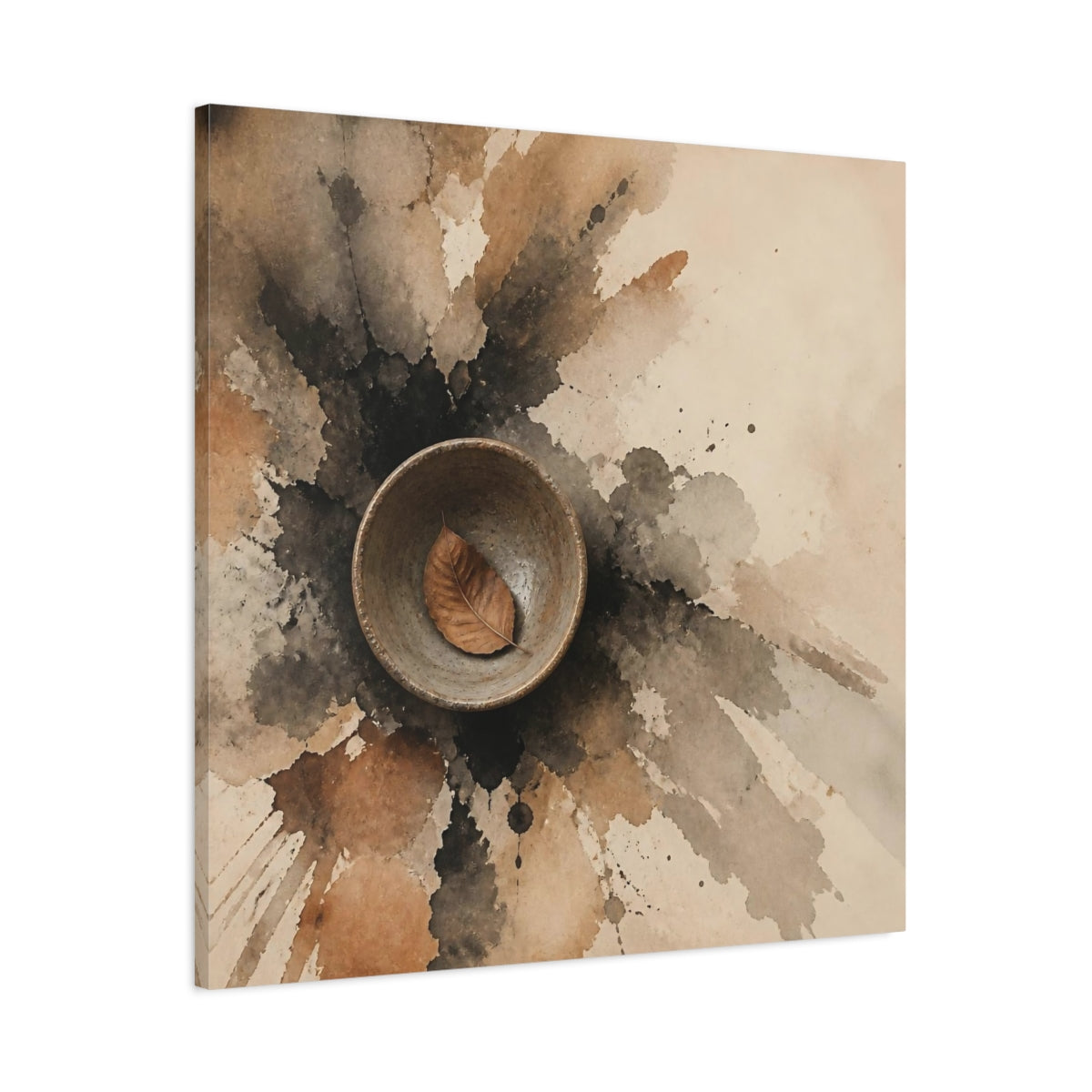 Main Mockup. Wabi Sabi Clay Bowl shown as canvas print