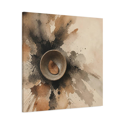 Main Mockup. Wabi Sabi Clay Bowl shown as canvas print