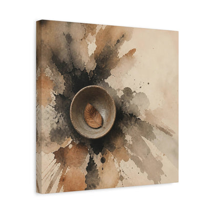 Side Mockup 6. Wabi Sabi Clay Bowl shown as canvas print