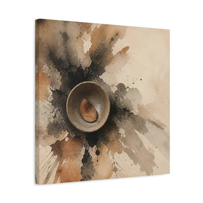 Side Mockup 5. Wabi Sabi Clay Bowl shown as canvas print