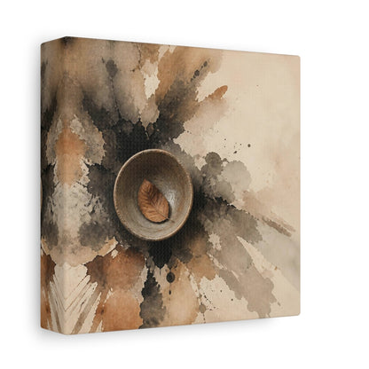 Side Mockup 2. Wabi Sabi Clay Bowl shown as canvas print