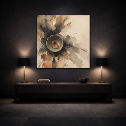 Mockup 3. Wabi Sabi Clay Bowl shown as canvas print