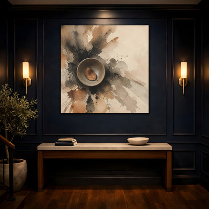 Mockup 4. Wabi Sabi Clay Bowl shown as canvas print
