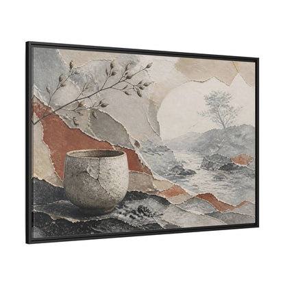 Side Mockup 12. Wabi Sabi Cracked Cup shown as framed canvas print