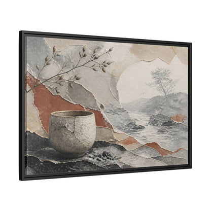 Side Mockup 13. Wabi Sabi Cracked Cup shown as framed canvas print