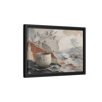 Side Mockup 6. Wabi Sabi Cracked Cup shown as framed canvas print