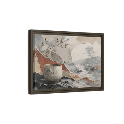 Side Mockup 5. Wabi Sabi Cracked Cup shown as framed canvas print