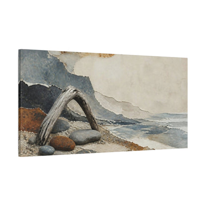 Main Mockup. Wabi Sabi Driftwood Arch shown as canvas print