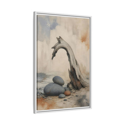 Side Mockup 10. Wabi Sabi Driftwood Arch shown as framed canvas print