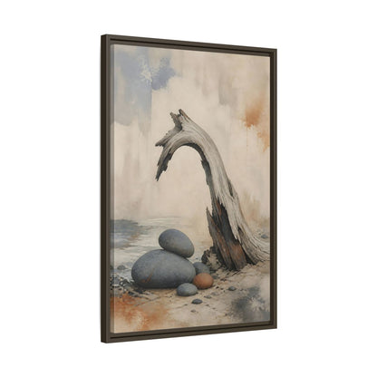 Side Mockup 11. Wabi Sabi Driftwood Arch shown as framed canvas print