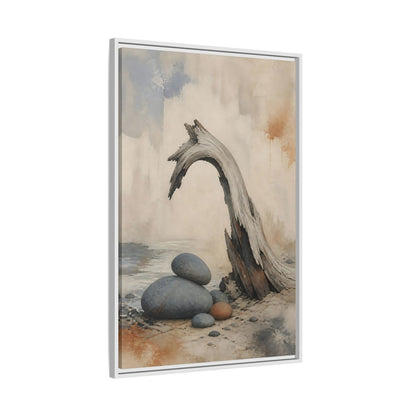 Side Mockup 9. Wabi Sabi Driftwood Arch shown as framed canvas print