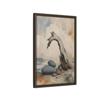 Side Mockup 2. Wabi Sabi Driftwood Arch shown as framed canvas print