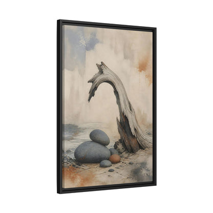 Side Mockup 14. Wabi Sabi Driftwood Arch shown as framed canvas print