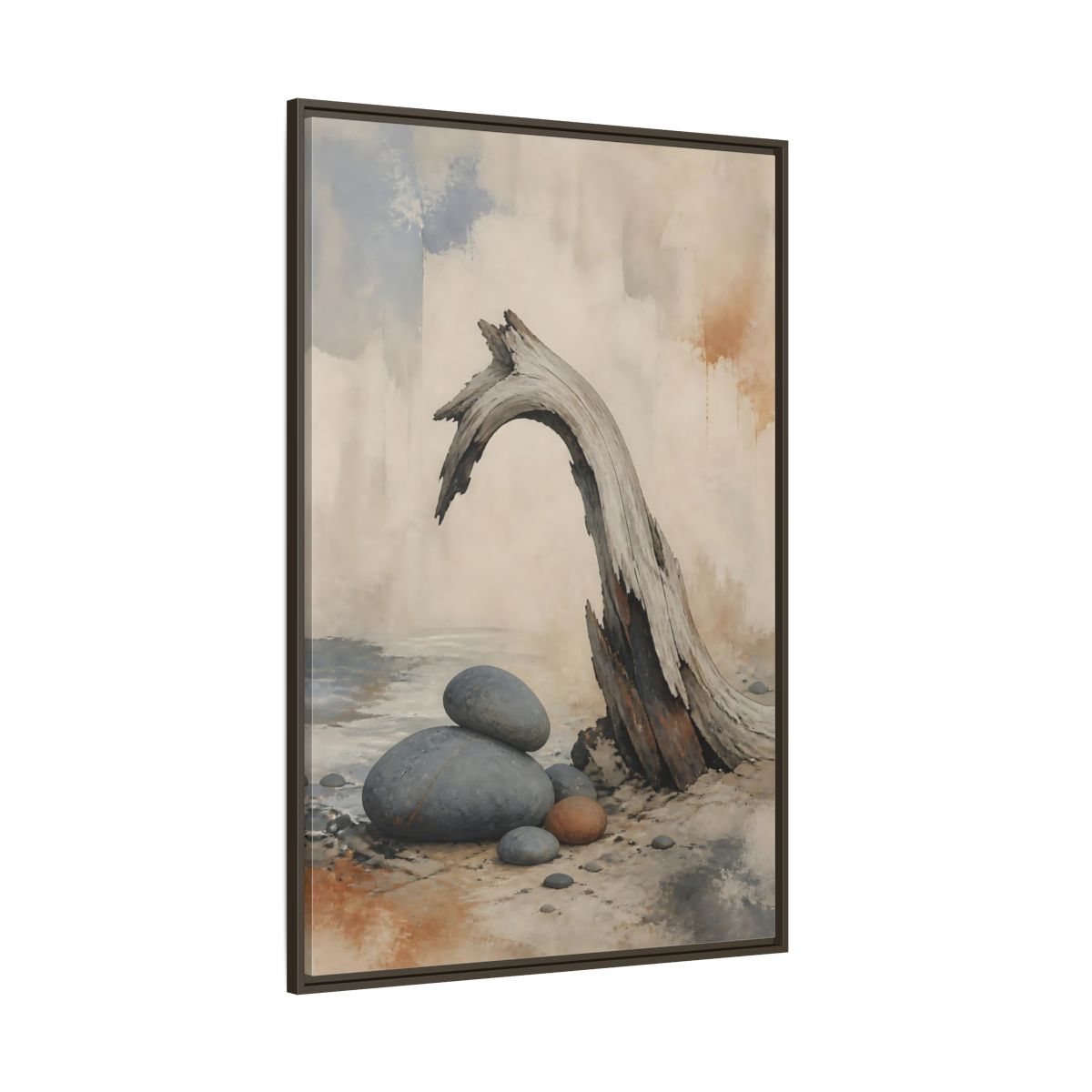 Side Mockup 8. Wabi Sabi Driftwood Arch shown as framed canvas print
