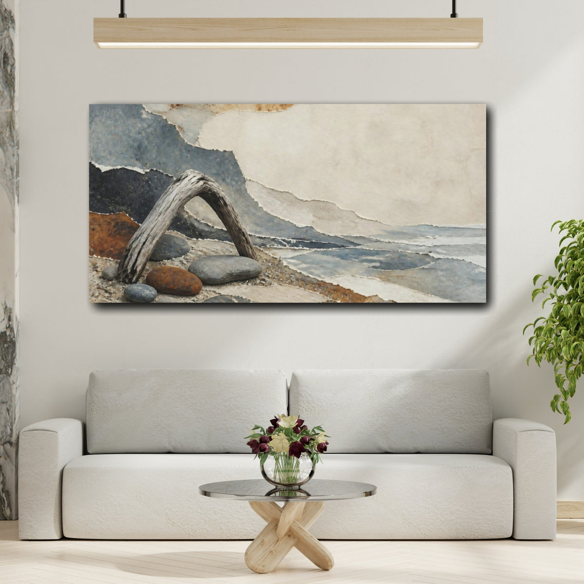 Mockup 2. Wabi Sabi Driftwood Arch shown as canvas print