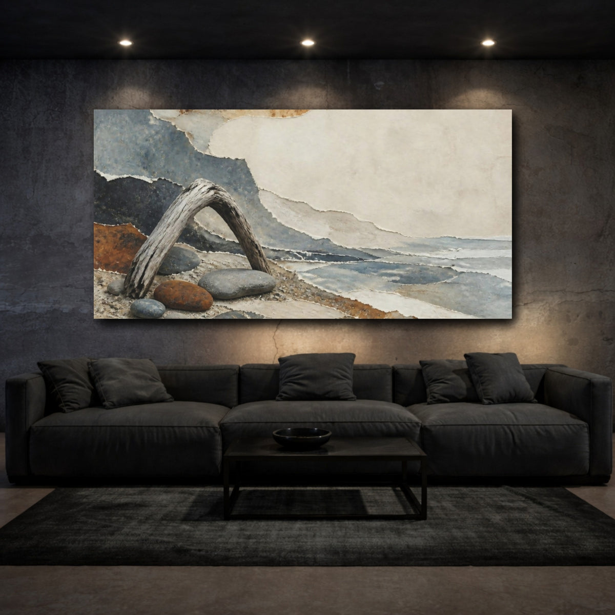 Mockup 3. Wabi Sabi Driftwood Arch shown as canvas print