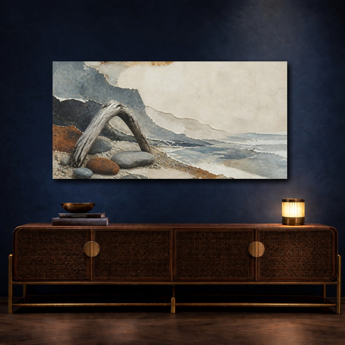 Mockup 4. Wabi Sabi Driftwood Arch shown as canvas print
