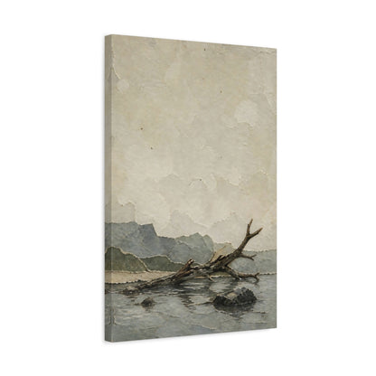 Side Mockup 3. Wabi Sabi Driftwood shown as canvas print