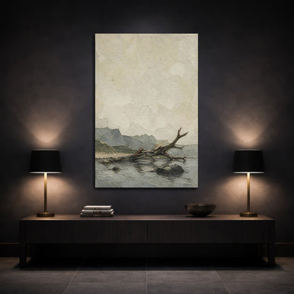 Mockup 3. Wabi Sabi Driftwood shown as canvas print