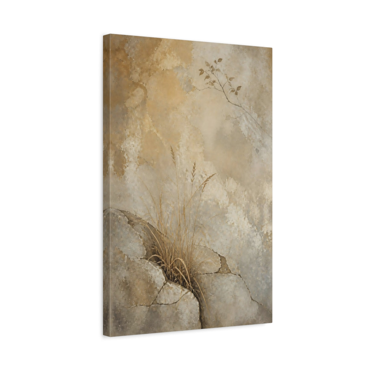 Side Mockup 3. Wabi Sabi Dry Grass shown as canvas print