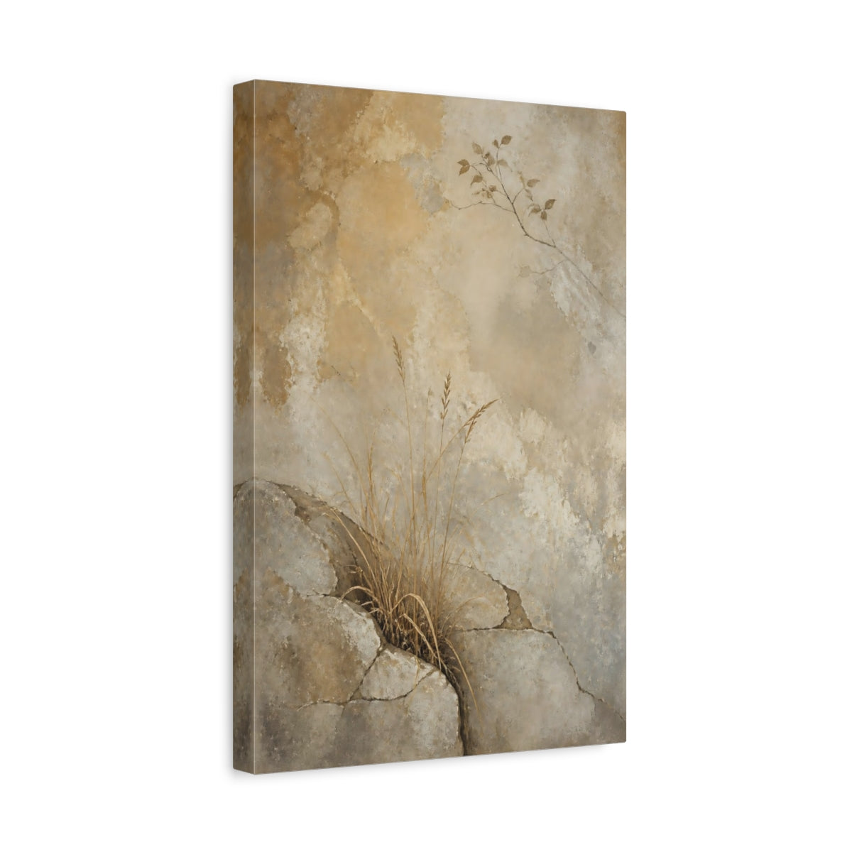 Side Mockup 4. Wabi Sabi Dry Grass shown as canvas print