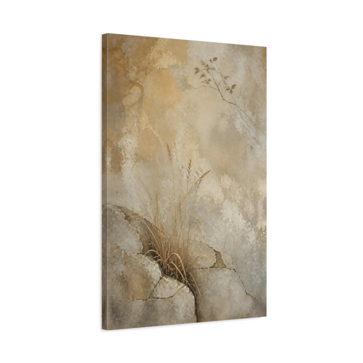 Side Mockup 2. Wabi Sabi Dry Grass shown as canvas print