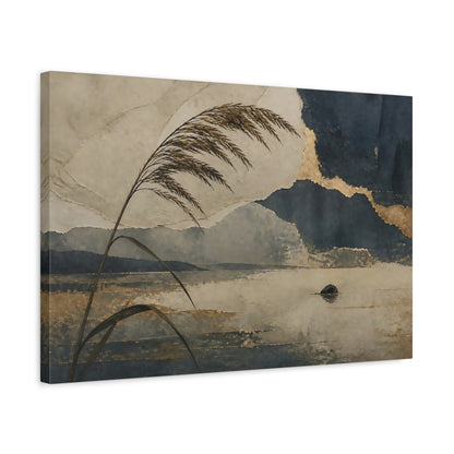 Side Mockup 3. Wabi Sabi Lone Reed shown as canvas print