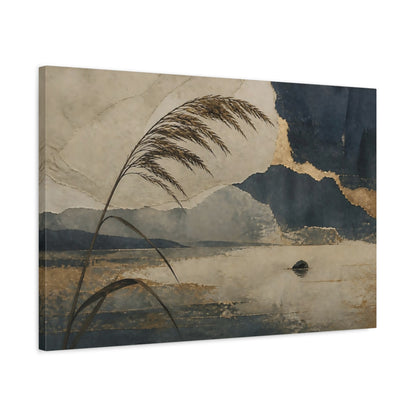 Side Mockup 2. Wabi Sabi Lone Reed shown as canvas print