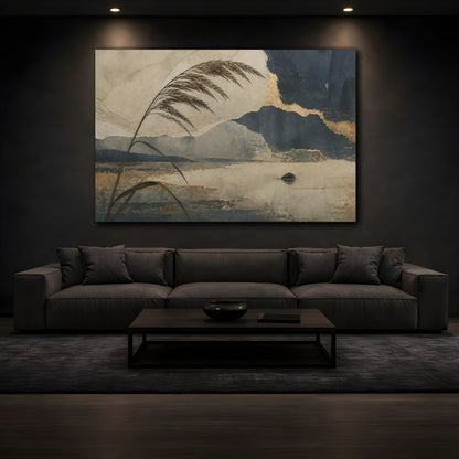 Mockup 3. Wabi Sabi Lone Reed shown as canvas print