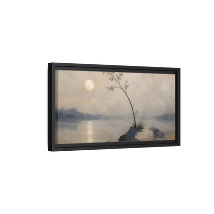 Side Mockup 8. Wabi Sabi Moonlit Branch shown as framed canvas print