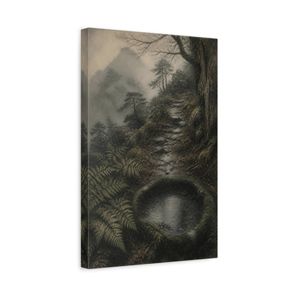 Side Mockup 4. Wabi Sabi Moss Ring shown as canvas print