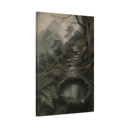 Side Mockup 2. Wabi Sabi Moss Ring shown as canvas print