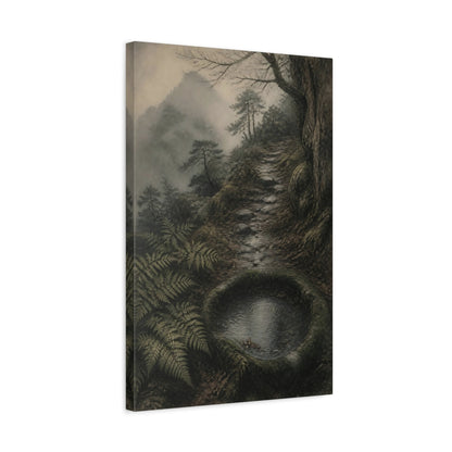 Side Mockup 3. Wabi Sabi Moss Ring shown as canvas print