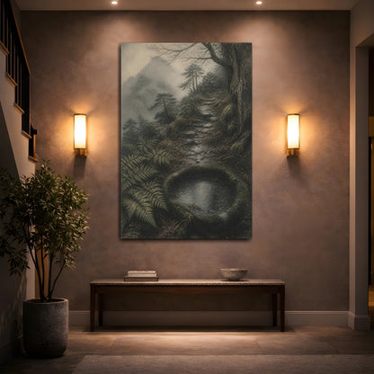 Mockup 2. Wabi Sabi Moss Ring shown as canvas print