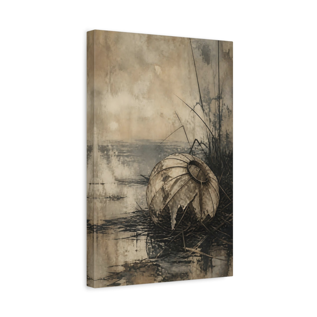 Side Mockup 4. Wabi Sabi Paper Lantern shown as canvas print