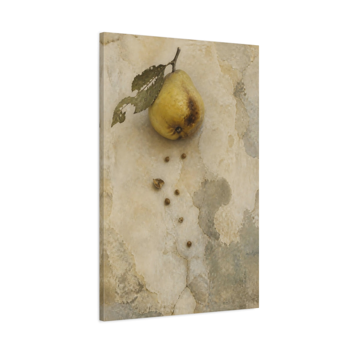 Main Mockup. Wabi-Sabi Pear Study shown as canvas print