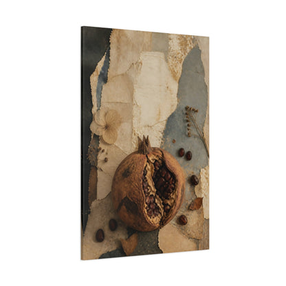 Side Mockup 1. Wabi Sabi Pomegranate Study shown as canvas print