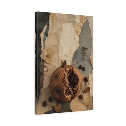 Side Mockup 3. Wabi Sabi Pomegranate Study shown as canvas print