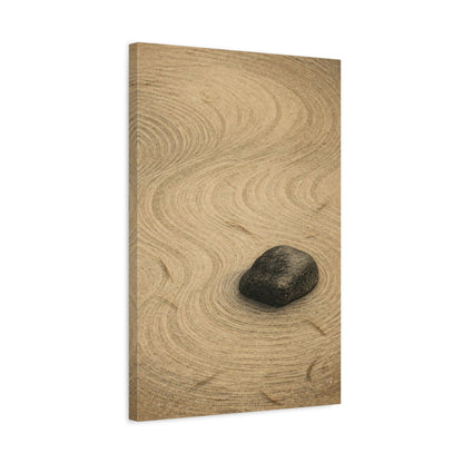 Side Mockup 3. Wabi Sabi Rock Garden shown as canvas print