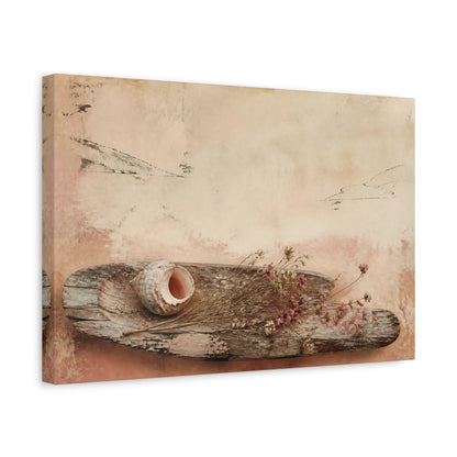 Side Mockup 4. Wabi Sabi Seashell shown as canvas print