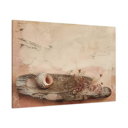 Side Mockup 1. Wabi Sabi Seashell shown as canvas print