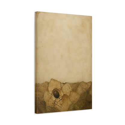 Side Mockup 3. Wabi Sabi Seed In Clay shown as canvas print